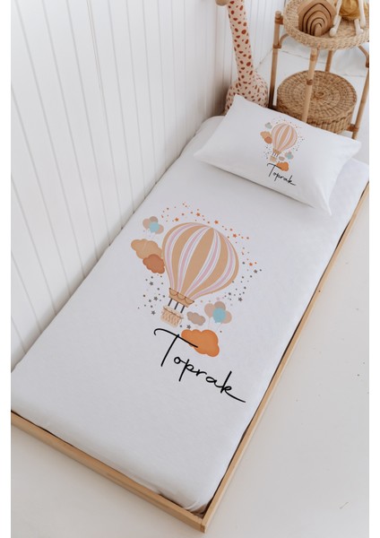 Isme Özel %100 Pamuk Bebek ve Çocuk Tek Kişilik 165 x 225 cm Pike Takımı-Balon