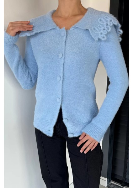 Kadın Yaka Detaylı Yumoş Iplik Triko Ceket P-00018854 modelleri