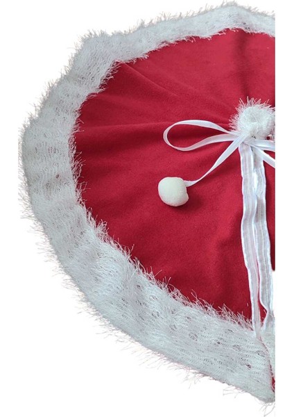 Yılbaşı Çam Ağacı Altı Örtüsü, Çam Ağacı Ayak Halısı Örtüsü, Kırmızı Renk, Peluş, 70 cm indirimleri