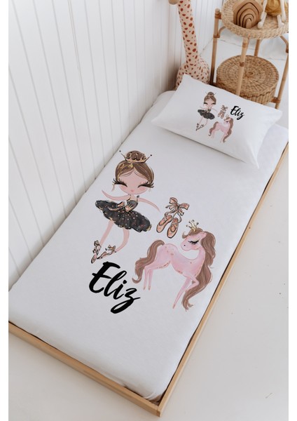 Isme Özel %100 Pamuk Bebek ve Çocuk Tek Kişilik 165 x 225 cm Pike Takımı-Balerin