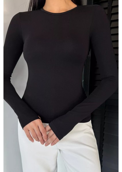 Kadın Bisiklet Yaka Parmak Geçmeli Body Bluz P-00018851 modelleri