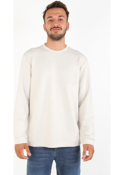 4420 Osho Sol Göğsü Desenli O Yaka Uzun Kol