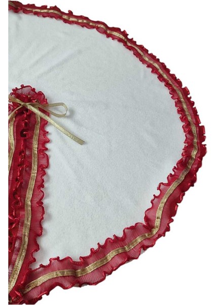 Yılbaşı Çam Ağacı Altı Örtüsü, Çam Ağacı Ayak Halısı Örtüsü, Beyaz Renk, Peluş, 85 cm fırsatları