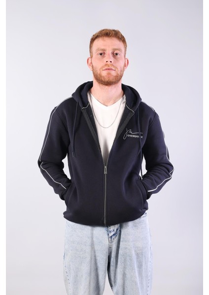 8625 Overdose Nakışlı Fermuarlı Kapşonlu Sweat indirimleri