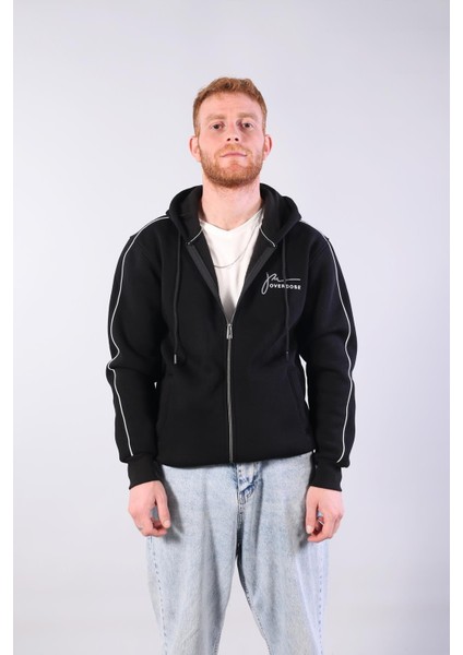 8625 Overdose Nakışlı Fermuarlı Kapşonlu Sweat indirimleri