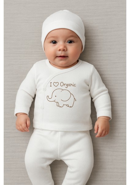 Organik Hastahane Çıkışı Bebek Takımı 0-3 Ay Beyaz Renk fiyatları