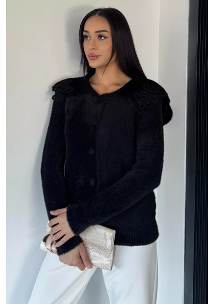 Kadın Yaka Detaylı Yumoş Iplik Triko Ceket P-00018854 fiyatları