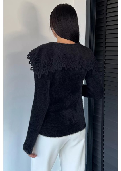 Kadın Yaka Detaylı Yumoş Iplik Triko Ceket P-00018854 fırsatları