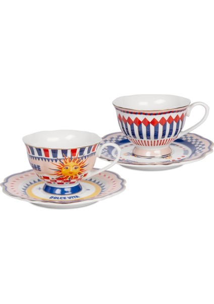 Dolce Vita Çok Renkli Çay Fincanı Takımı