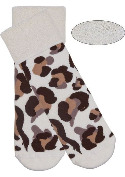 Etnik Leopar Desenli 3lü Havlu Kadın Çorabı ONL-02698 fırsatları