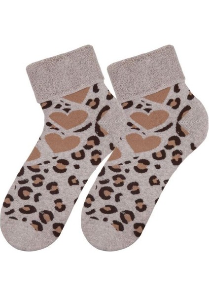 Etnik Leopar Desenli 3lü Havlu Kadın Çorabı ONL-02698 indirimleri