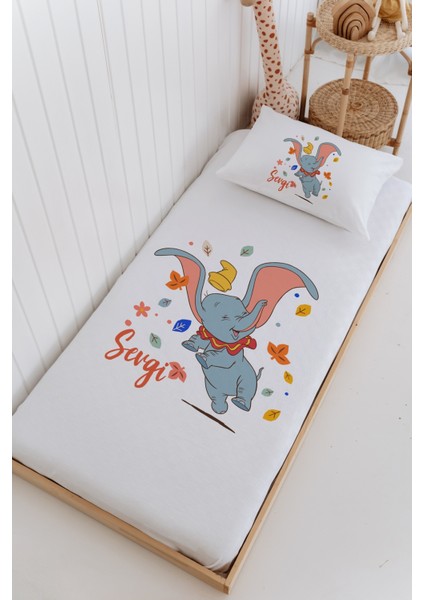 Isme Özel %100 Pamuk Bebek ve Çocuk Tek Kişilik 165 x 225 cm Pike Takımı-Fil