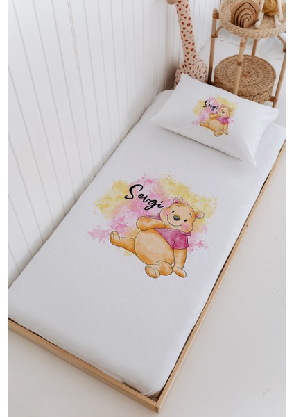 Isme Özel %100 Pamuk Bebek ve Çocuk Tek Kişilik 165 x 225 cm Pike Takımı-Winnie The Pooh