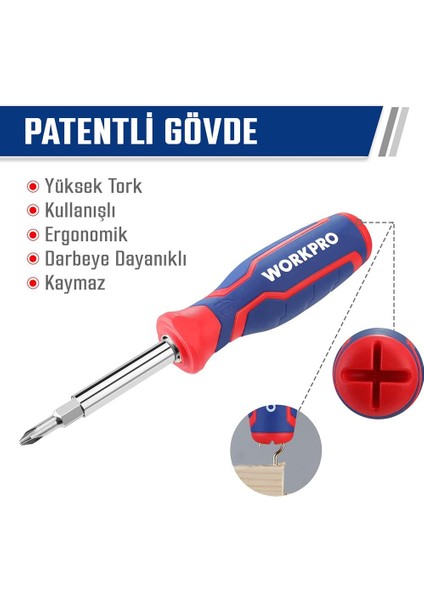 WP221306 15-In-1 Çok Fonksiyonlu Değişken Uçlu Profesyonel Tornavida Seti + Bel Askı Kılıfı modelleri