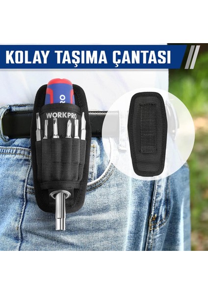 WP221306 15-In-1 Çok Fonksiyonlu Değişken Uçlu Profesyonel Tornavida Seti + Bel Askı Kılıfı indirimleri