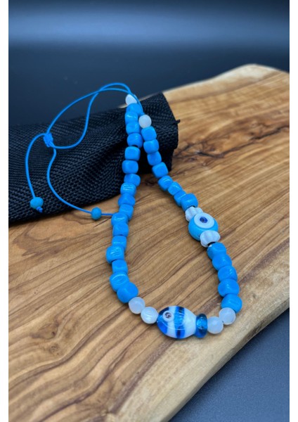 Bodrum Mavisi El Yapımı Cam Boncuk Balık Figürlü Ayarlanabilir Kolye fiyatları