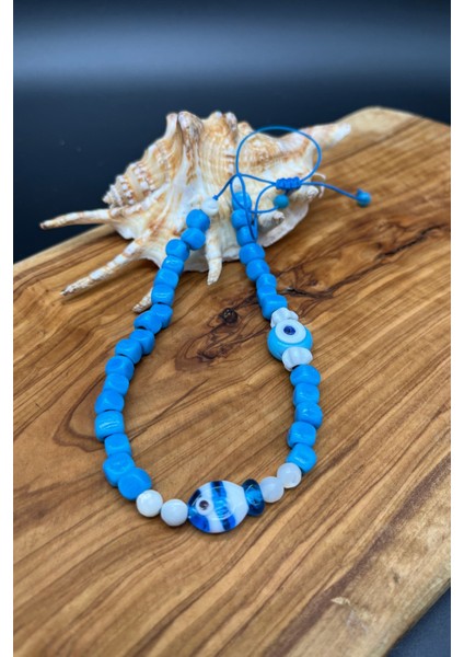 Bodrum Mavisi El Yapımı Cam Boncuk Balık Figürlü Ayarlanabilir Kolye modelleri