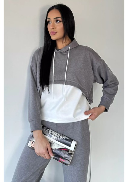 Kadın Alt Eşofman Likralı Atlet Sweat Üçlü Eşofman Takımı P-00018929