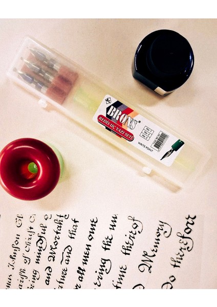 3 Parça Brons Kaligrafi Seti Divit, Hokka ve Mürekkep fiyatları