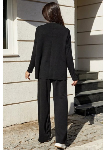 Kadın Dik Yaka Düz Renk Triko Kazak Pantolon Ikili Takım P-00018938 fiyatları