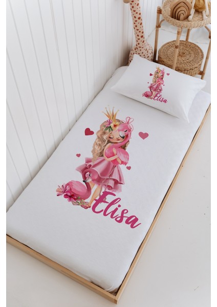 Isme Özel %100 Pamuk Bebek ve Çocuk Tek Kişilik 165 x 225 cm Pike Takımı-Prenses