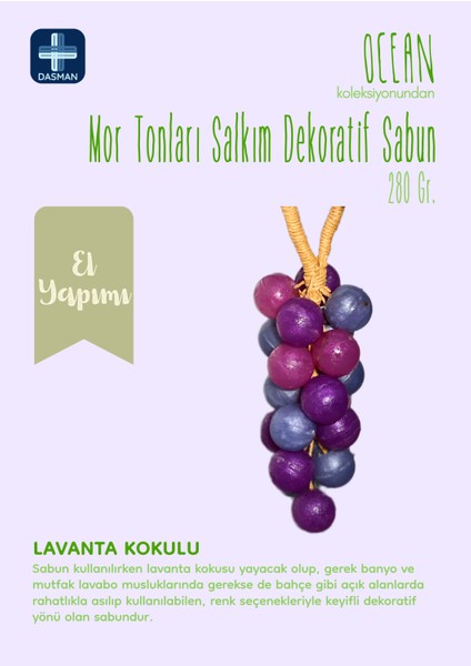 Ocean Lavanta Kokulu Mor Tonları Dekoratif Salkım Sabun