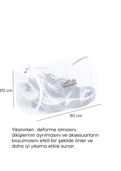 3128 2li Çamaşır Yıkama Filesi Fermuarlı Bölmeli Ayakkabı Yıkama Filesi Deforme Önleyici Torba File 20X30CM modelleri