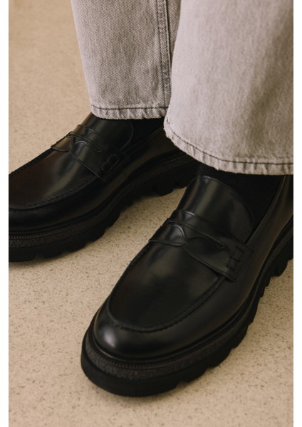 , Erkek Hakiki Deri Ayakkabı 153745Z29201 Siyah fiyatları