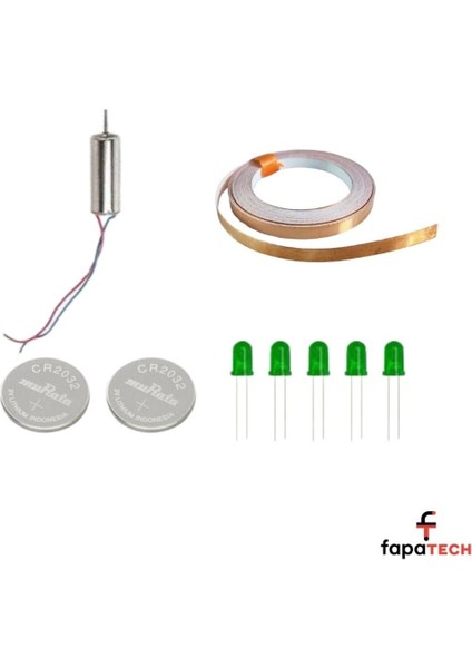 Bakır Folyo Iletken Bant ,CR2032 Pil ,5mm Led, Drone Dc Motor - Etkileşimli Pervane Kağıt Devre Kit fiyatları