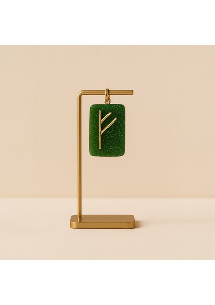 Fehu Rune Kolye – Bereket ve Zenginlik Sembolü | El Yapımı Reçine Kolye Ucu modelleri