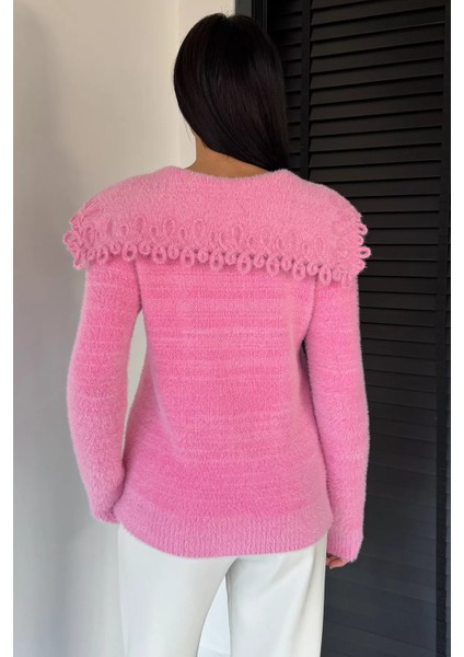 Kadın Yaka Detaylı Yumoş Iplik Triko Ceket P-00018854 fırsatları