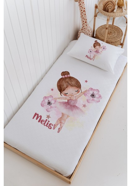 Isme Özel %100 Pamuk Bebek ve Çocuk Tek Kişilik 165 x 225 cm Pike Takımı-Balerin