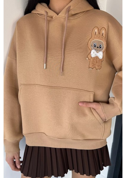 Kadın Kapüşonlu Şardonlu Kanguru Cepli Sweatshirt P-00018841 modelleri