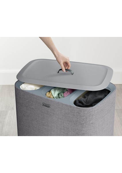Tota 90 L Trio 3 Bölmeli Çamaşır Ayırma Sepeti Gri fiyatları