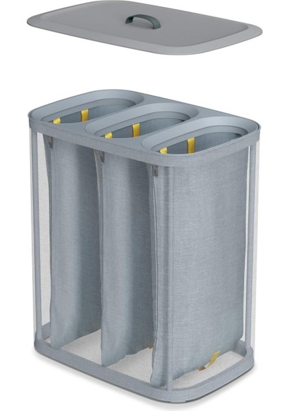 Tota 90 L Trio 3 Bölmeli Çamaşır Ayırma Sepeti Gri fırsatları