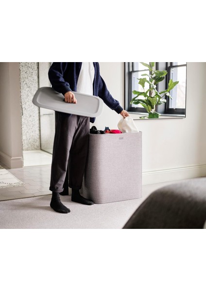 Tota 90 L Trio 3 Bölmeli Çamaşır Ayırma Sepeti Gri indirimleri