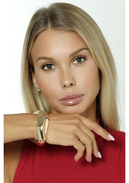 Prizmatik Dalgalı Parlak Gold Cuff Bileklik fiyatları
