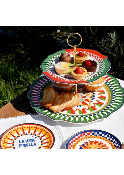 Dolce Vita Çok Renkli Kek Standı 31 cm fiyatları