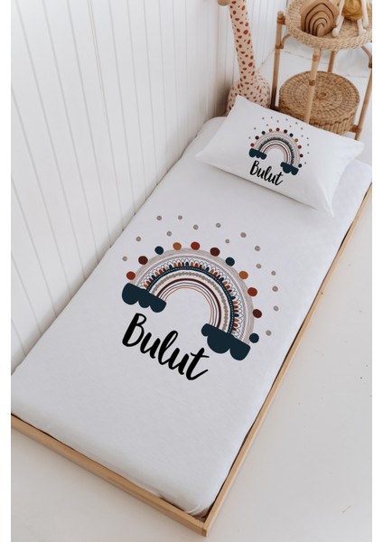 Isme Özel %100 Pamuk Bebek ve Çocuk Tek Kişilik 165 x 225 cm Pike Takımı-Gökkuşağı