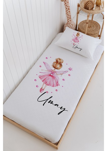 Isme Özel %100 Pamuk Bebek ve Çocuk Tek Kişilik 165 x 225 cm Pike Takımı-Peri Kızı