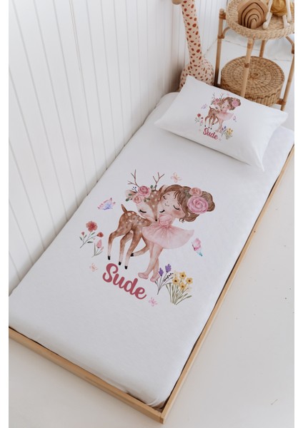 Isme Özel %100 Pamuk Bebek ve Çocuk Tek Kişilik 165 x 225 cm Pike Takımı-Balerin