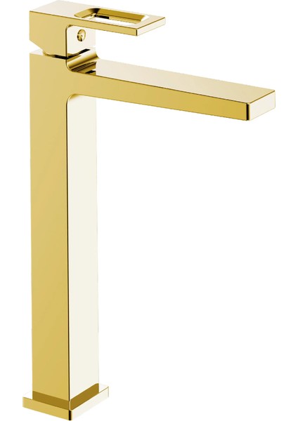 | Valtemo Quatro (Shiny) Parlak Gold Uzun Çanak Lavabo Bataryası