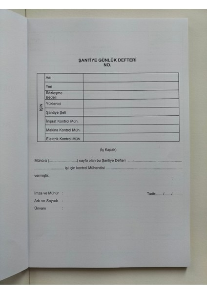 Detaylı Günlük Şantiye Rapor Defteri fiyatları