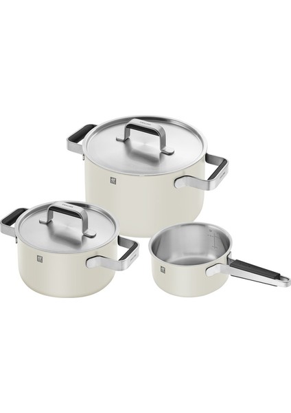 Zwıllıng Pure 3-Parça Fildişi Tencere ve Tava Seti 18/10 Paslanmaz Çelik - 1028807