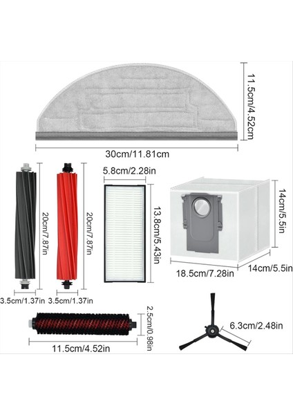 Roborock S8 Pro Ultra Için Ana Fırça Filtre Yan Fırça Torbası Paspas Ped Yedek Parçaları (Yurt Dışından) fırsatları
