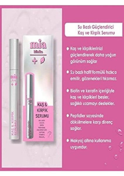 Kaş ve Kirpik Serumu Kiti 6.5 ML Güçlendirici ve Dolgunlaştırıcı Su Bazlı Formül