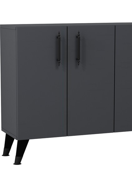 8190KM-128DD Konsol,kahve Köşesi,ayakkabılık,ofis Evrak Dolabı,mutfak Kiler Dolabı,tv Ünitesi Antrasit-Siyah modelleri