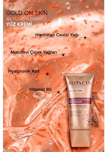 Gold On Skin Aydınlatıcı Yüz Kremi Tüm Cilt Tipleri İçin 50 ml Etkili Nemlendirici