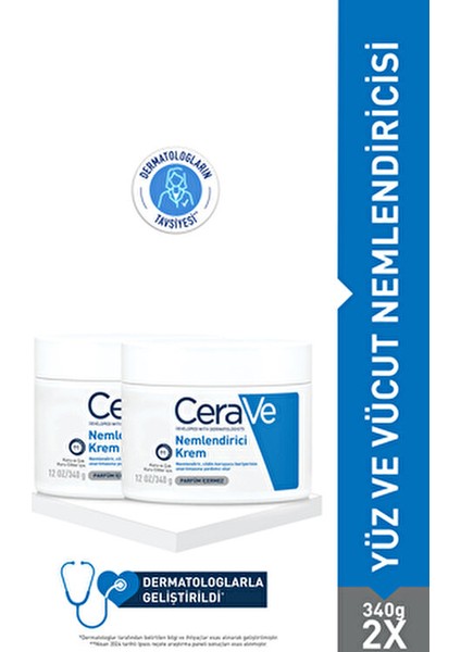 Yüz ve Vücut Nemlendirici Krem Tüm Cilt Tipleri İçin 340 gr Paket 2'li Etkili Nemlendirme fırsatları