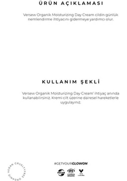 Organik Nemlendirici Günlük Bakım Kremi Argan ve Avokado İçerikli 50 ml Tüm Cilt Tipleri İçin